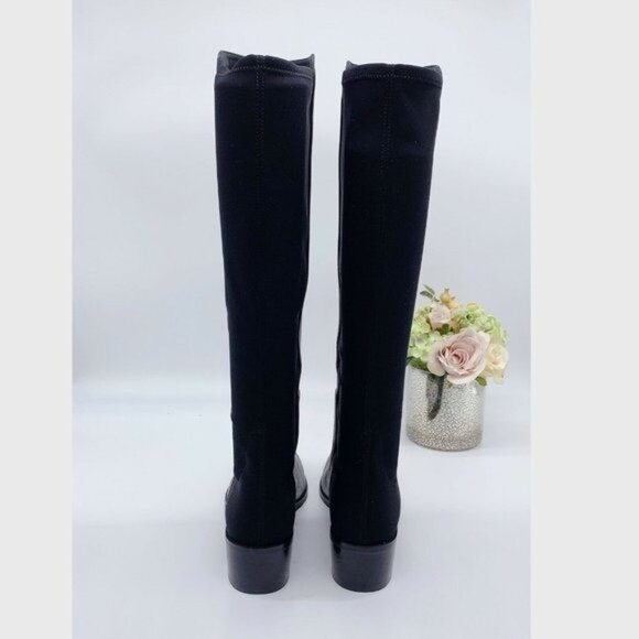 Stuart Weitzman Keelan City Womens Knee High Stretchy Boots Black Leather US 10 - Picture 5 of 11
